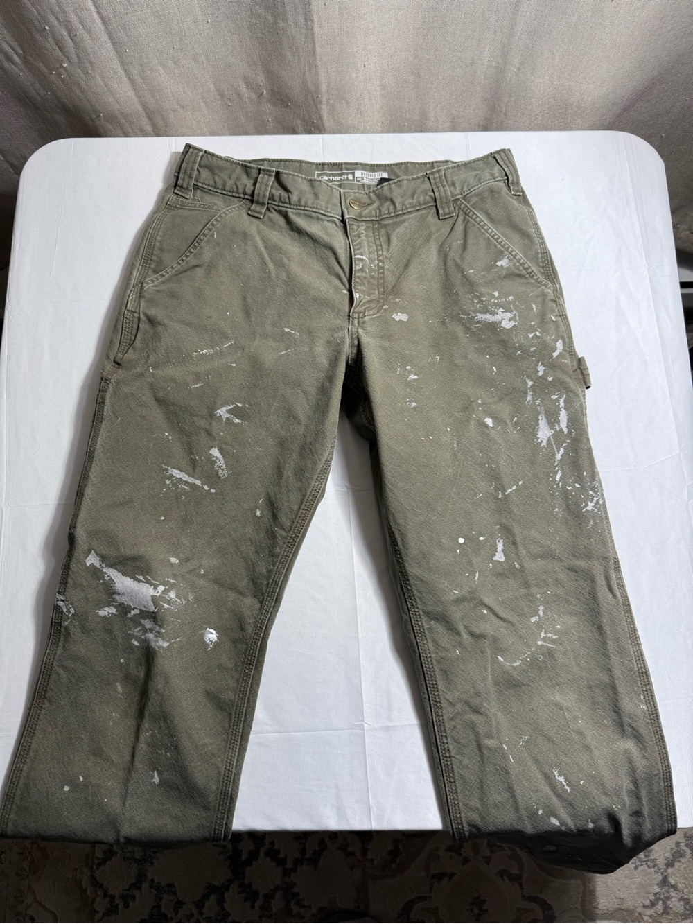 Carhartt Pants Men 32x30 Gray Rugged Flex Thrashed Distressed Relaxed Fit